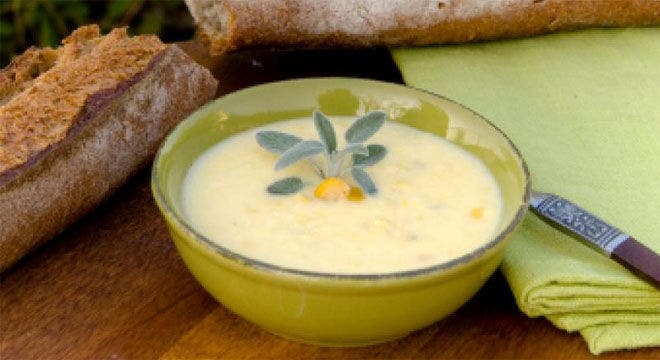 Corn Soup with Summer Vegetable