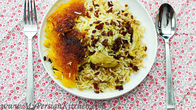 Morgh Polow (Persian rice and chicken)