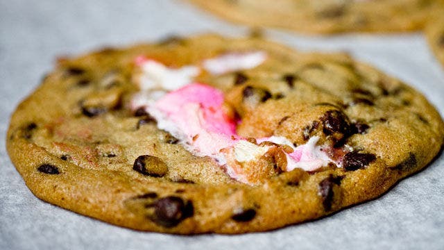 Ooey Gooey Peep Stuffed Cookies
