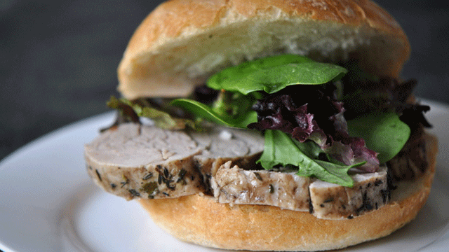 Pork Tenderloin Sandwich Rolls with Balsamic Glaze and Figs