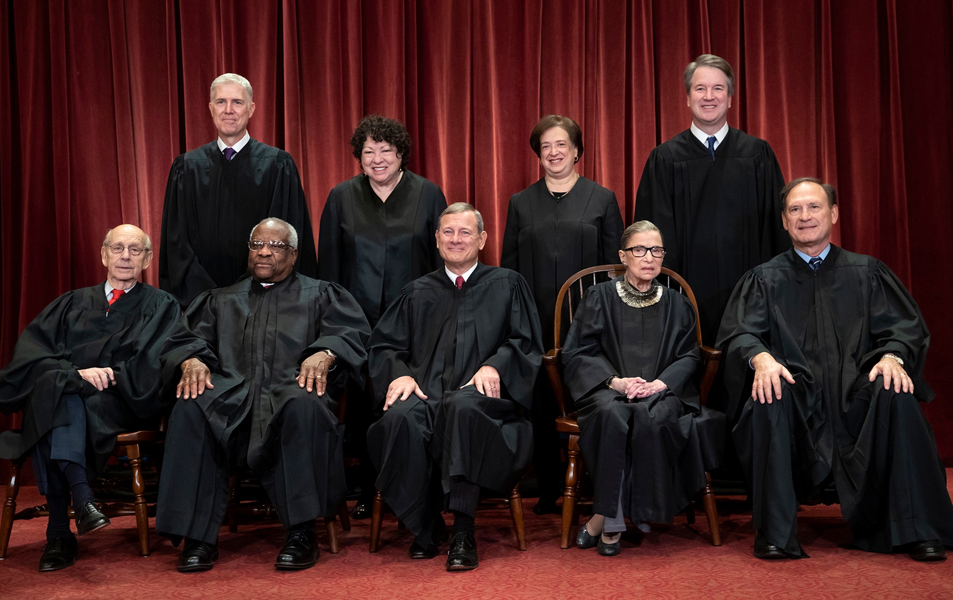 How long each Supreme Court Justice has served on the bench and how