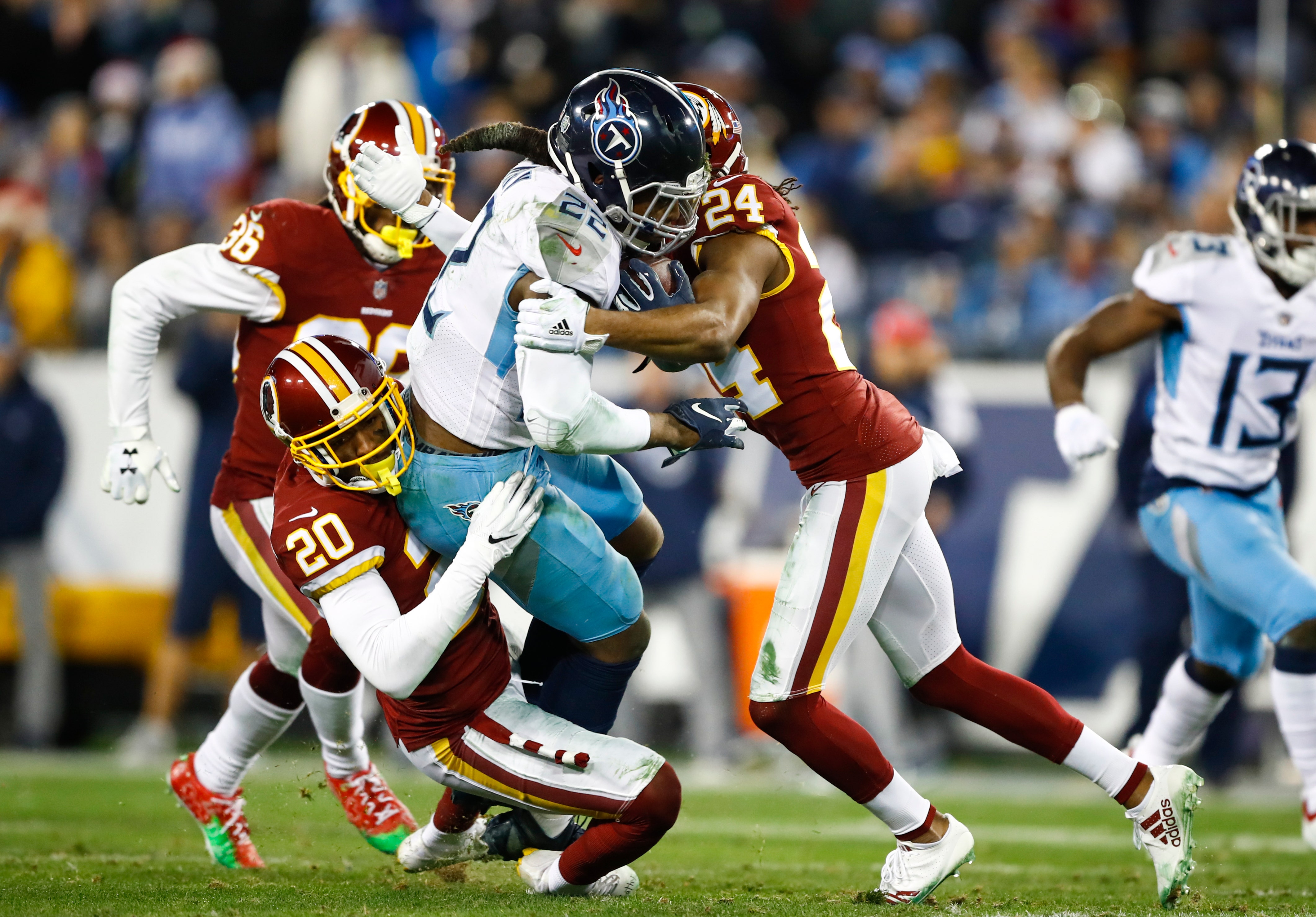 Tennessee Titans helmet sits on the sidelines during the Tennessee News  Photo - Getty Images