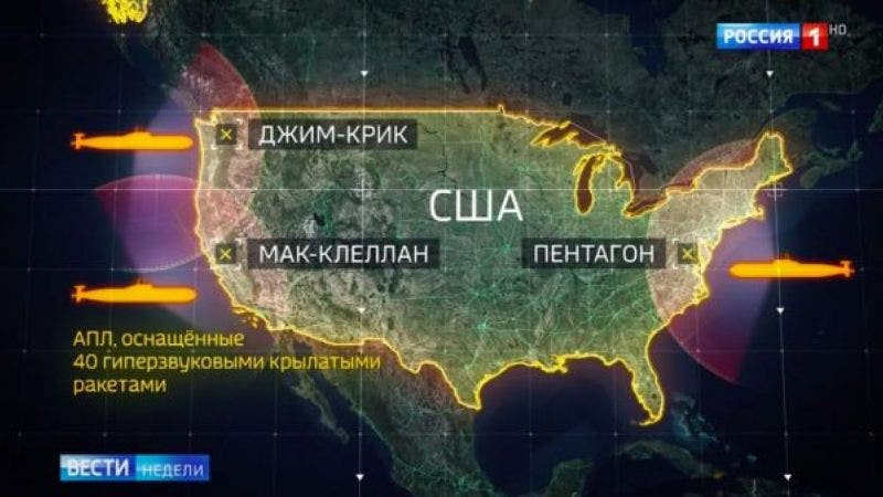 Fox News Russian Tv Lists Potential Nuclear Strike Targets In Us After