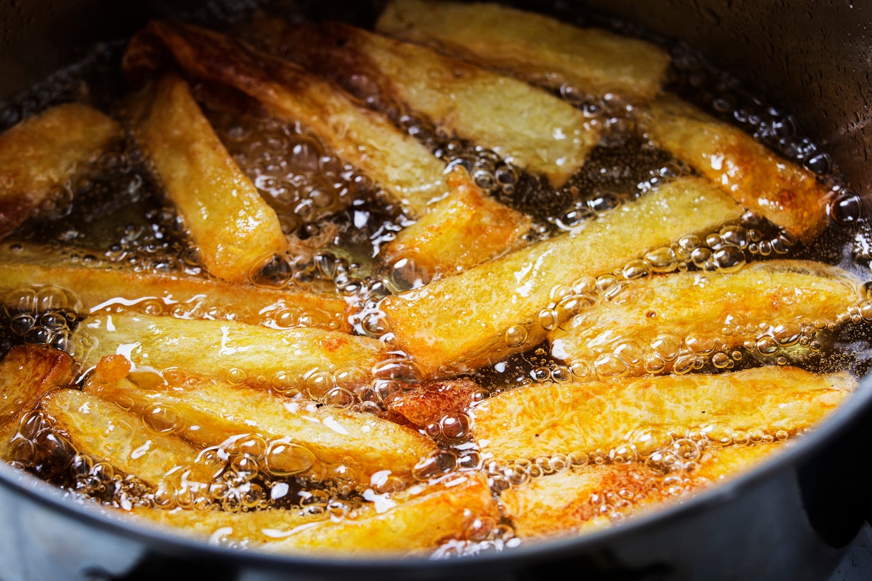 French fries in oil