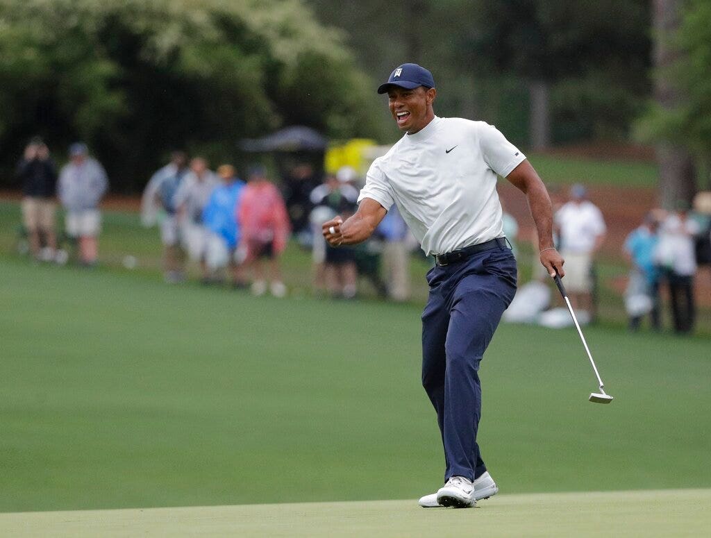 Tiger Woods almost taken out by Masters security guard, recovers to make birdie thumbnail