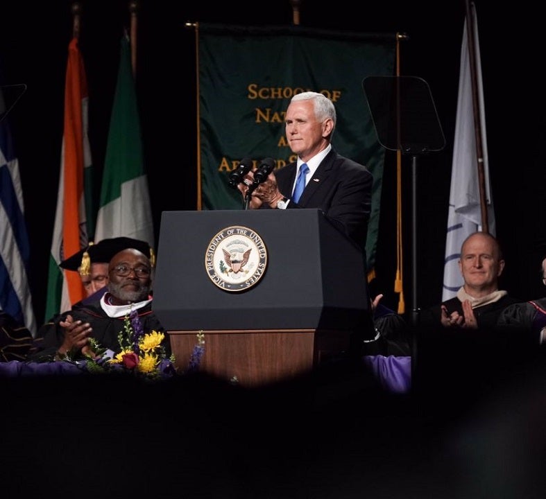 Dozens of graduates walk out before Mike Pence commencement address at Indiana university - Fox News thumbnail
