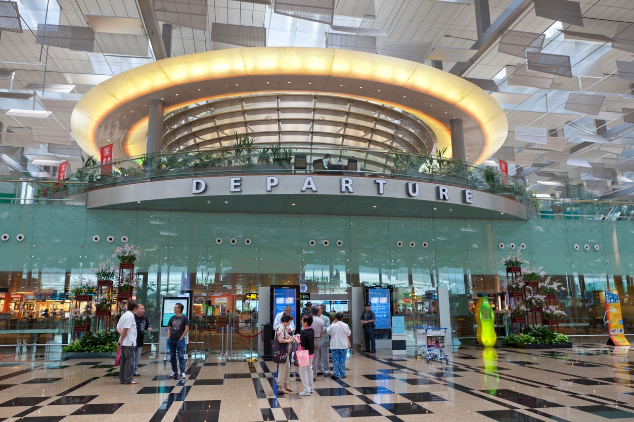 Singapore changi airport terminal architecture hi-res stock