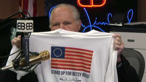 Rush Limbaugh unveils Betsy Ross shirt in response to Kaepernick, Nike: 'This is not the land of grievance'