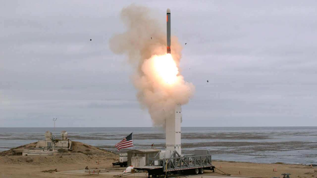 The cruise missile test at San Nicolas Island, California on Aug. 18, 2019.