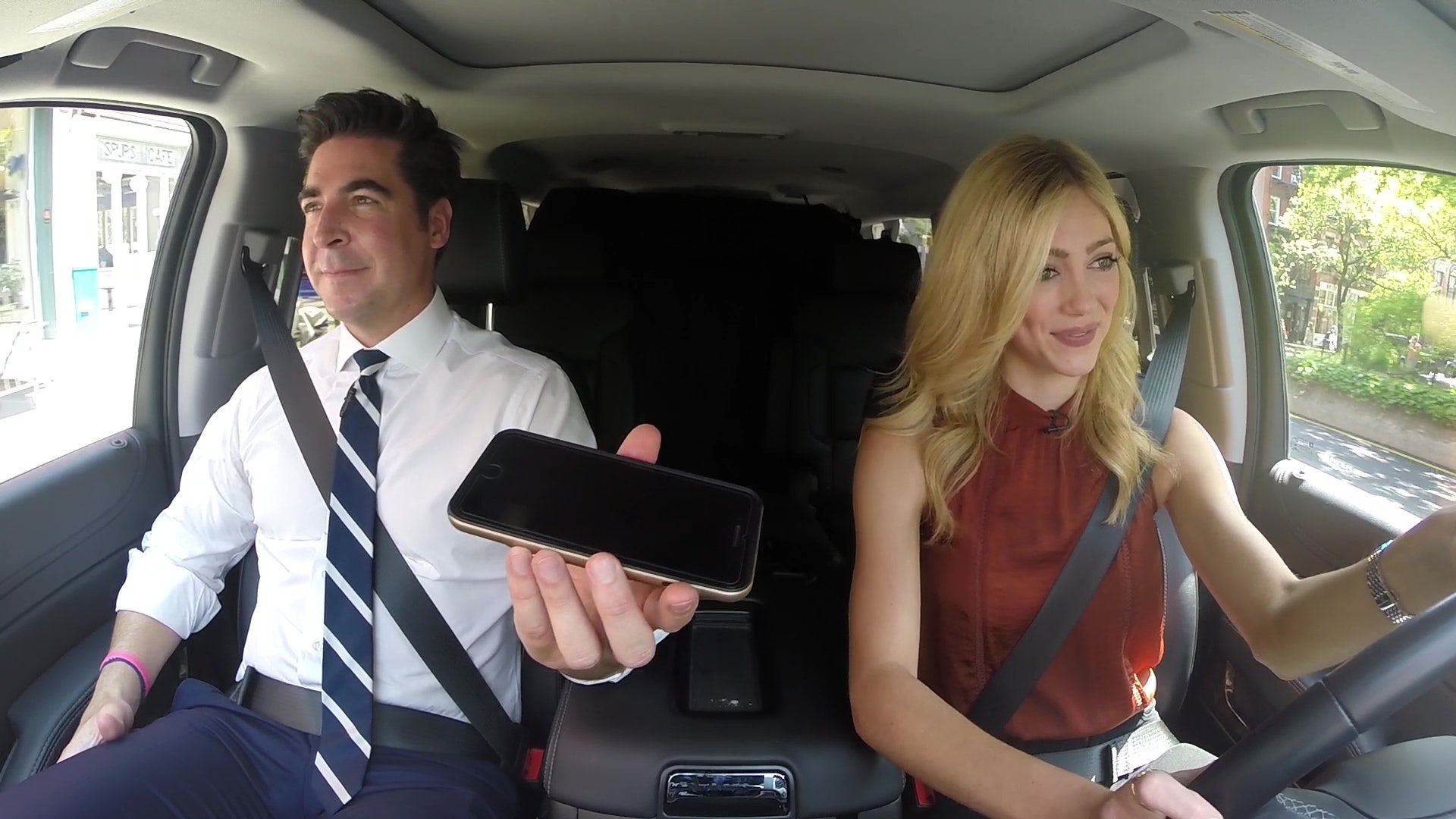 Watch on Fox Nation Abby Hornacek drives Jesse Watters to work on