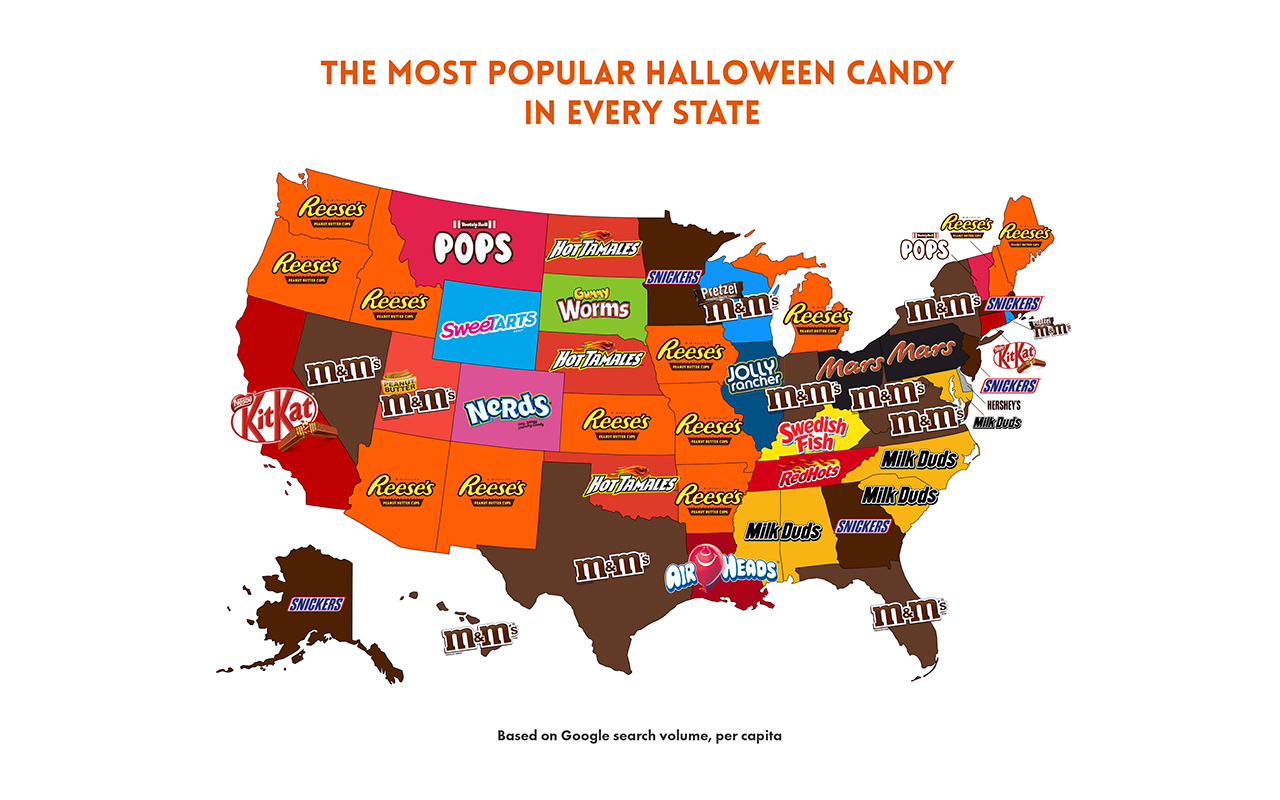 FOX NEWS: Halloween candy map reveals which state prefers what