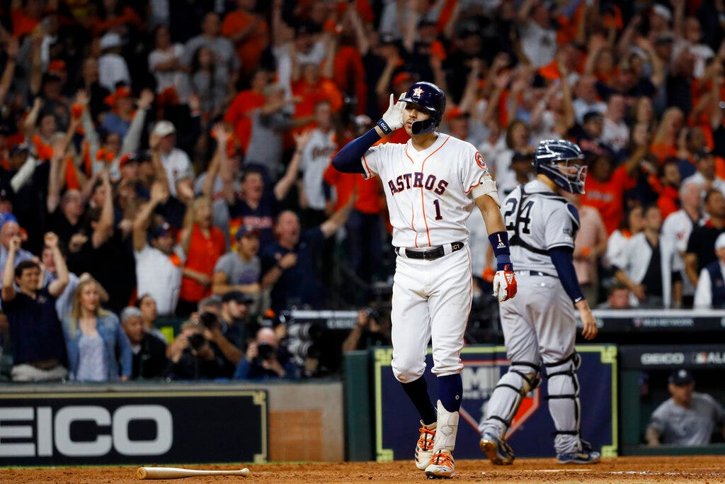 Carlos Correa's blast sinks Yankees, who fumble away any comeback in ALCS  Game 4 - Los Angeles Times