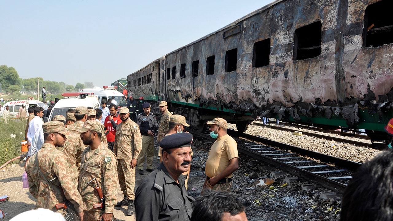 Pakistan train fire sparked by gas stove explosion kills dozens