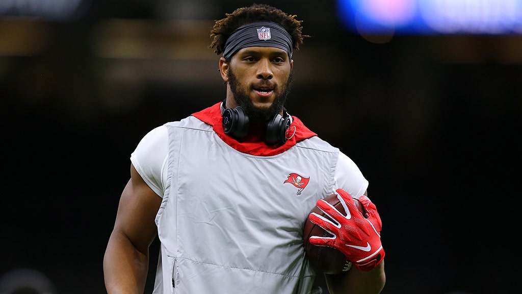 October 14, 2021: Tampa Bay Buccaneers tight end O.J. Howard (80) looks on  following his touchdown during the NFL game between the Tampa Bay Buccaneers  and the Philadelphia Eagles at Lincoln Financial