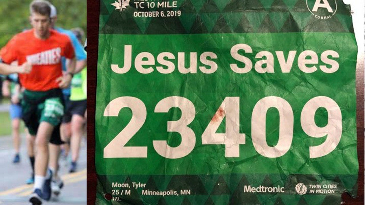 Minnesota runner with ‘Jesus Saves’ bib saved by nurse named Jesus after collapsing during race