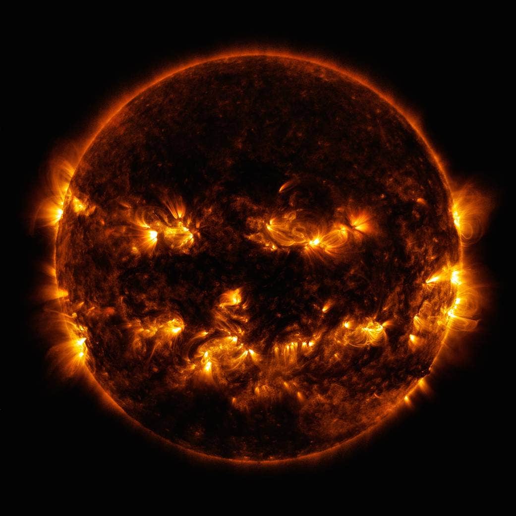 NASA shares image of the sun resembling a jack-o’-lantern