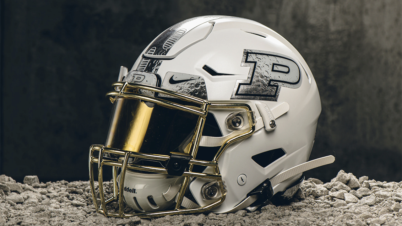 Purdue honors Apollo 11 with Moonthemed helmets for game