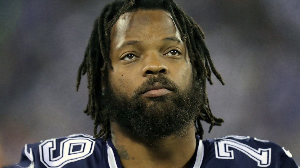 Dallas Cowboys defensive lineman Michael Bennett (79) walks onto the field  for an NFL football team practice in Frisco, Texas, Tuesday, Oct. 29, 2019.  The Cowboys acquired Bennett from the New England