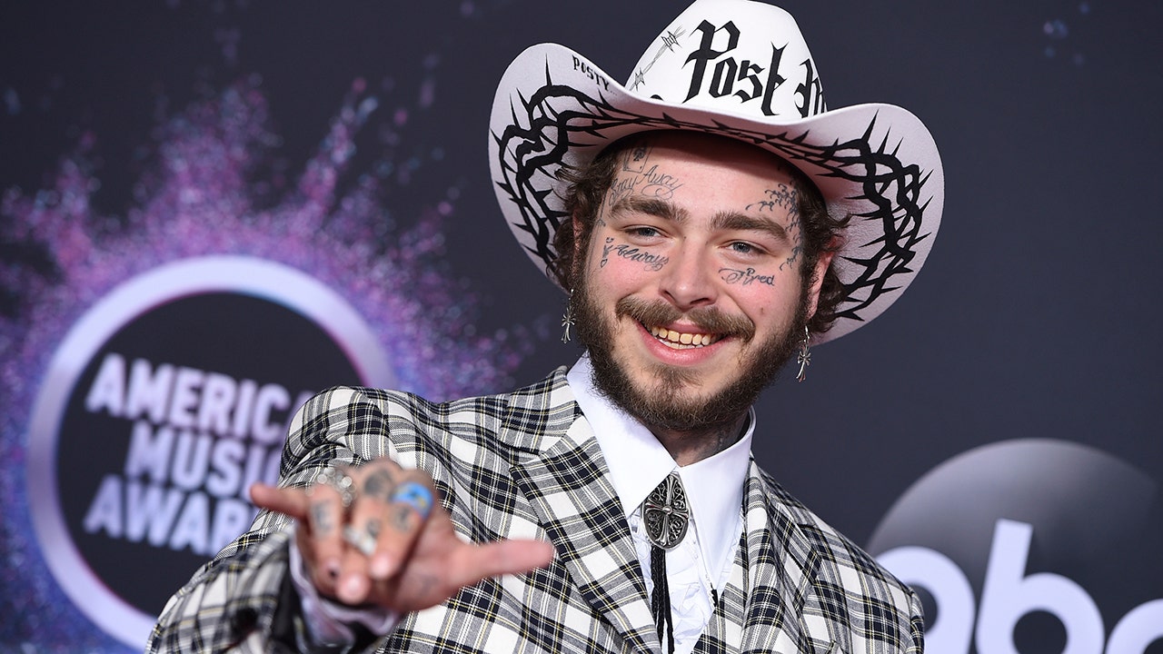 Rapper Post Malone shares sad reason behind his face tattoos  9Celebrity