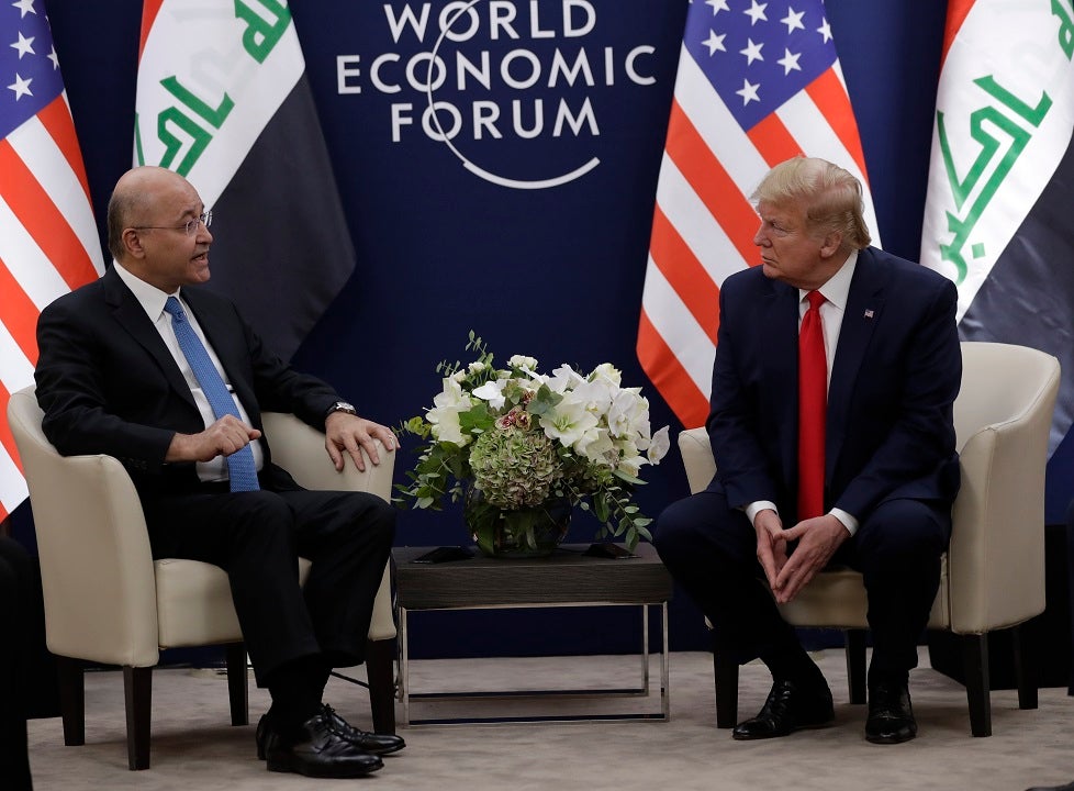 Trump meets with Iraq's president for 1st time since Soleimani strike ...