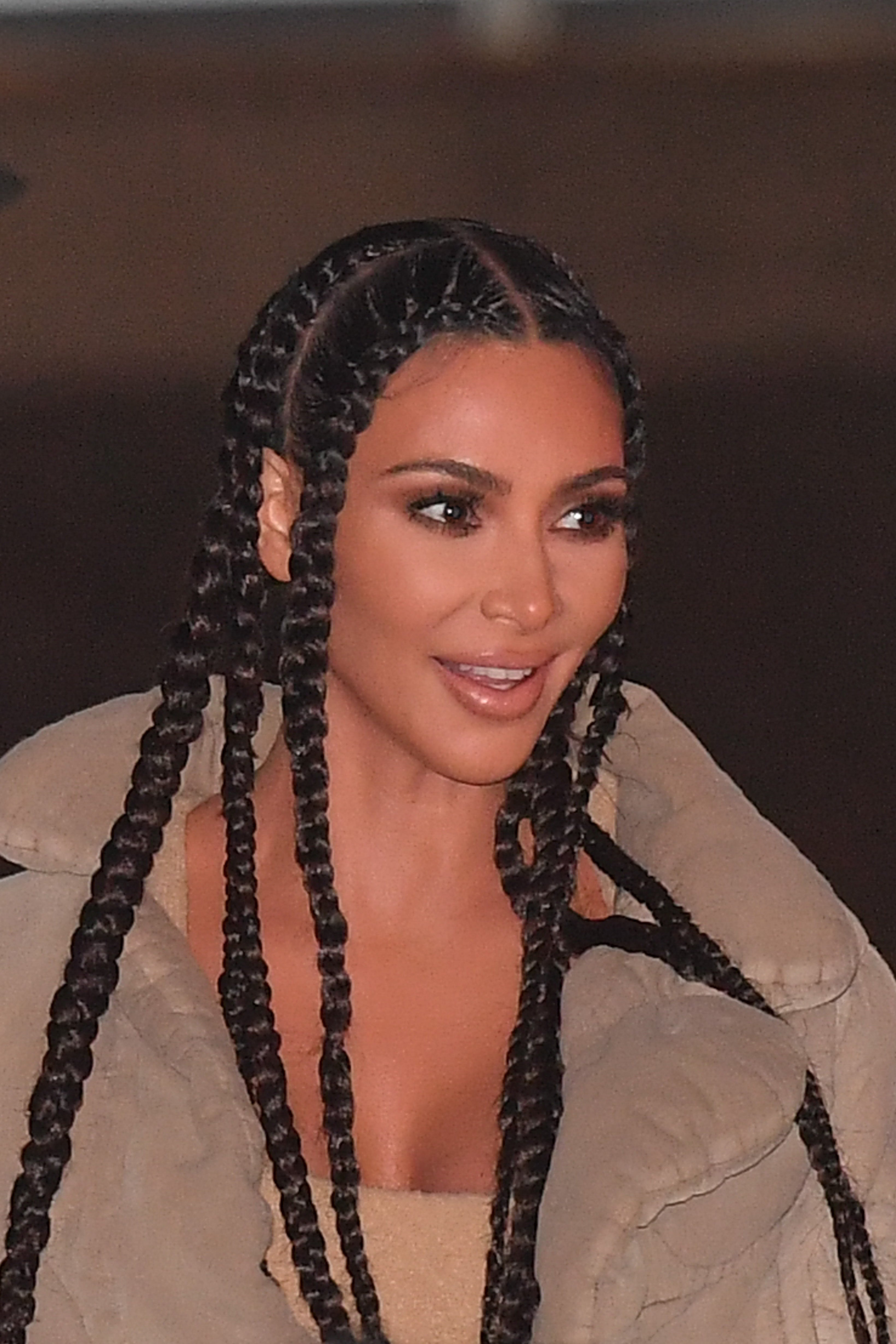 Kim Kardashian  Kim kardashian long hair Kim kardashian hair Kim  kardashian braids
