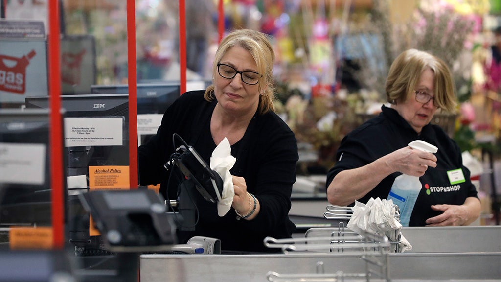 Boston grocery store workers stand 6 feet apart to protest lack of masks, wages amid coronavirus