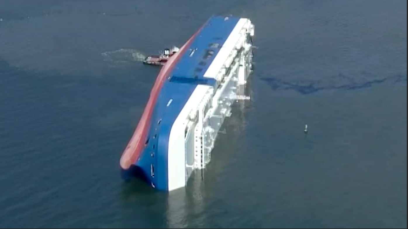 Removal of Golden Ray cargo ship capsized in Georgia sound hits snag ...