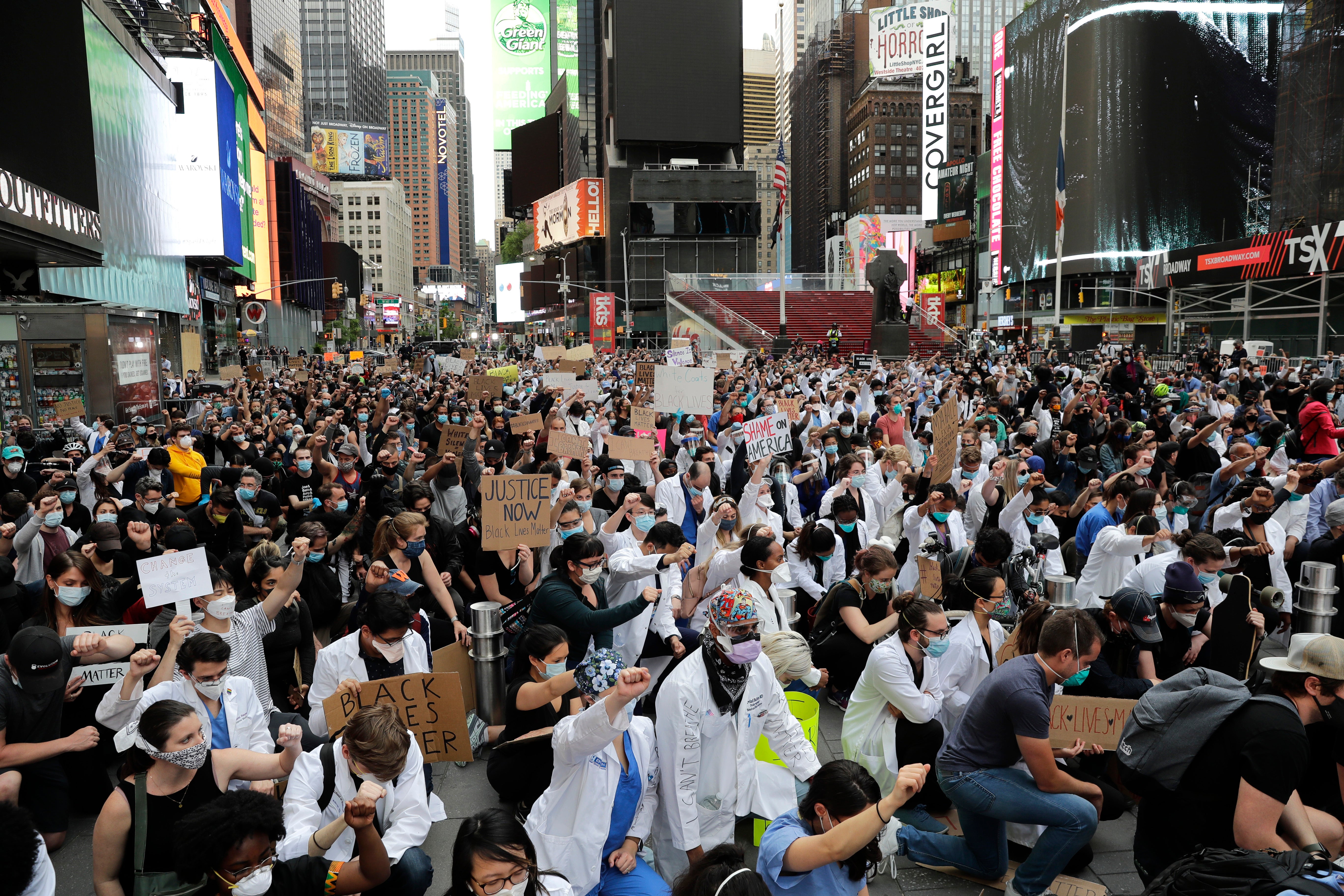 Donald trump NYC politician claims 'racism' – not protesters gathering in large groups – would be to blame for any spike in coronavirus cases thumbnail