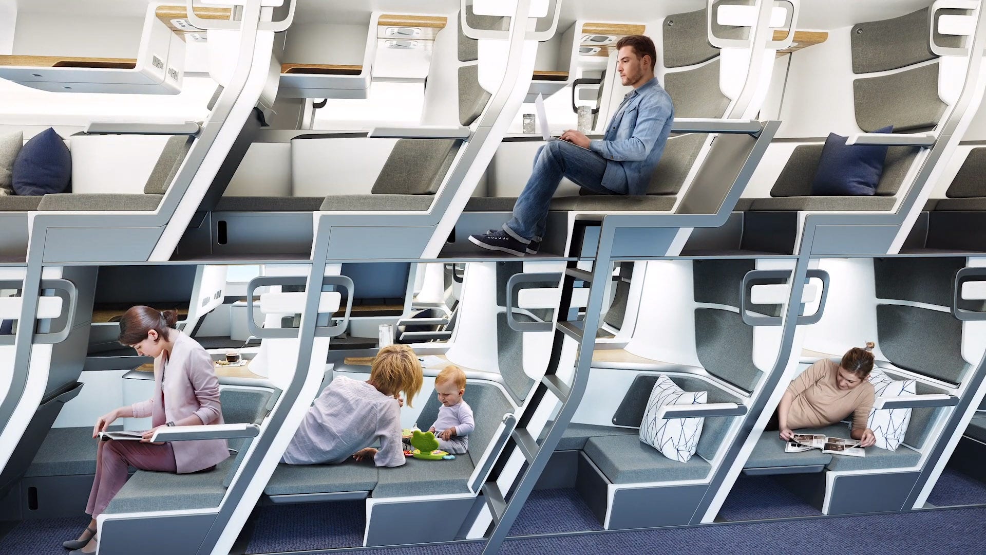 Double-Decker Airplane Seats Are Back with a New Design Prototype