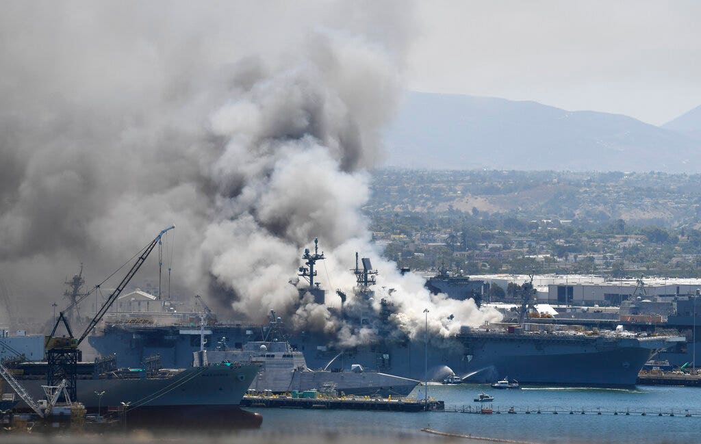 Navy charges sailor in connection with USS Bonhomme Richard fire that destroyed warship