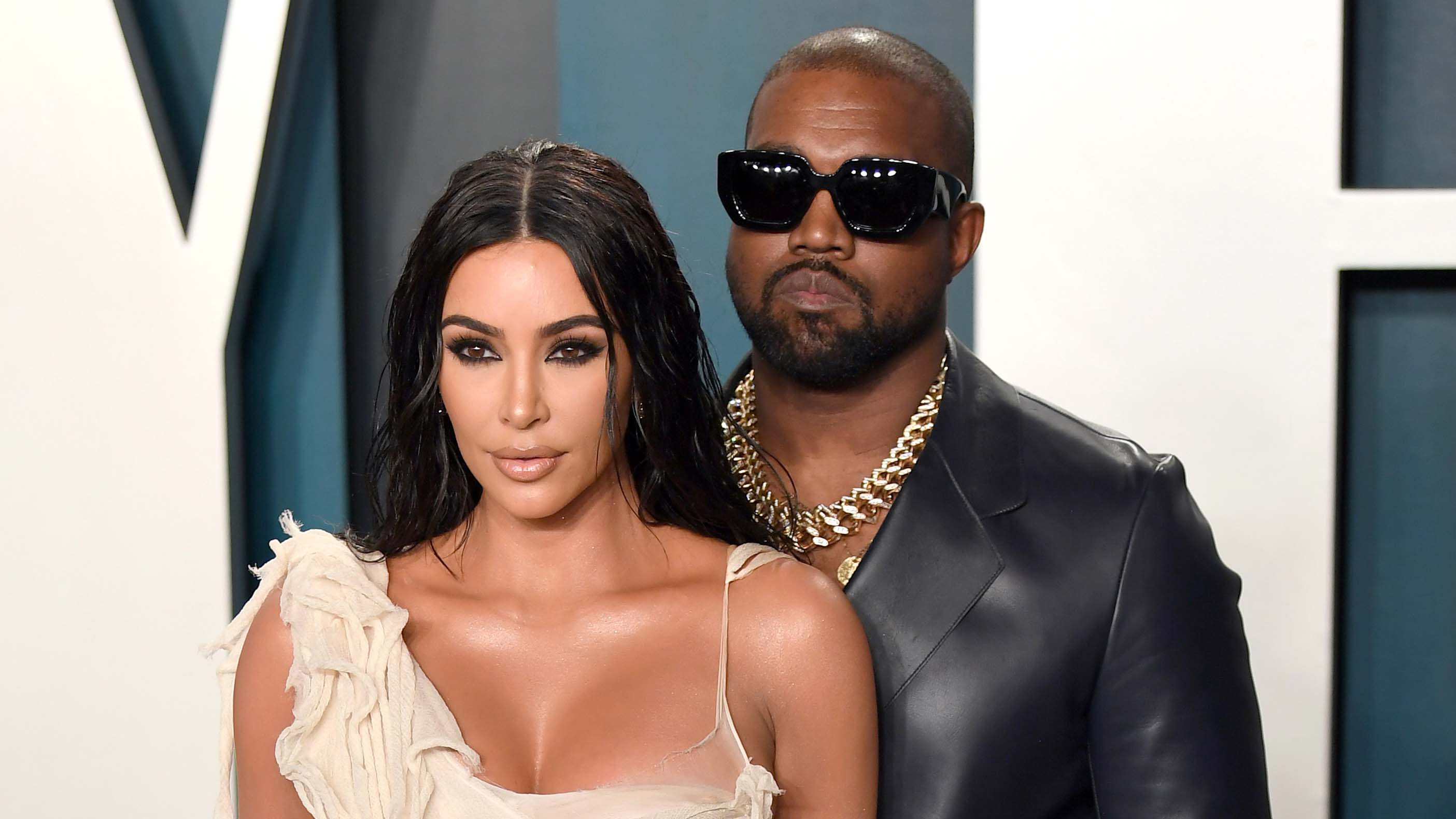 Kim Kardashian West and husband Kanye West leave K.West's Sunday News  Photo - Getty Images