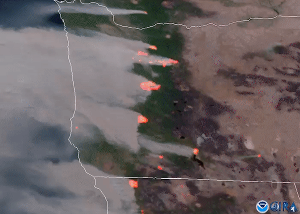 California and Oregon wildfires spotted from space in incredible satellite pictures