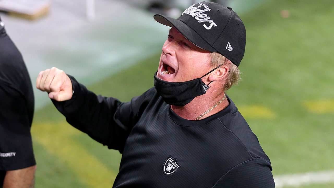 Jon Gruden's Oakland Raiders cap would be a wardrobe malfunction