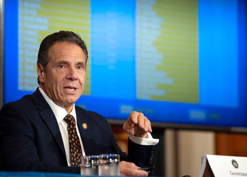 Celebrity greeting to Andrew Cuomo during Emmy ceremony attracts mockery: ‘How embarrassing’