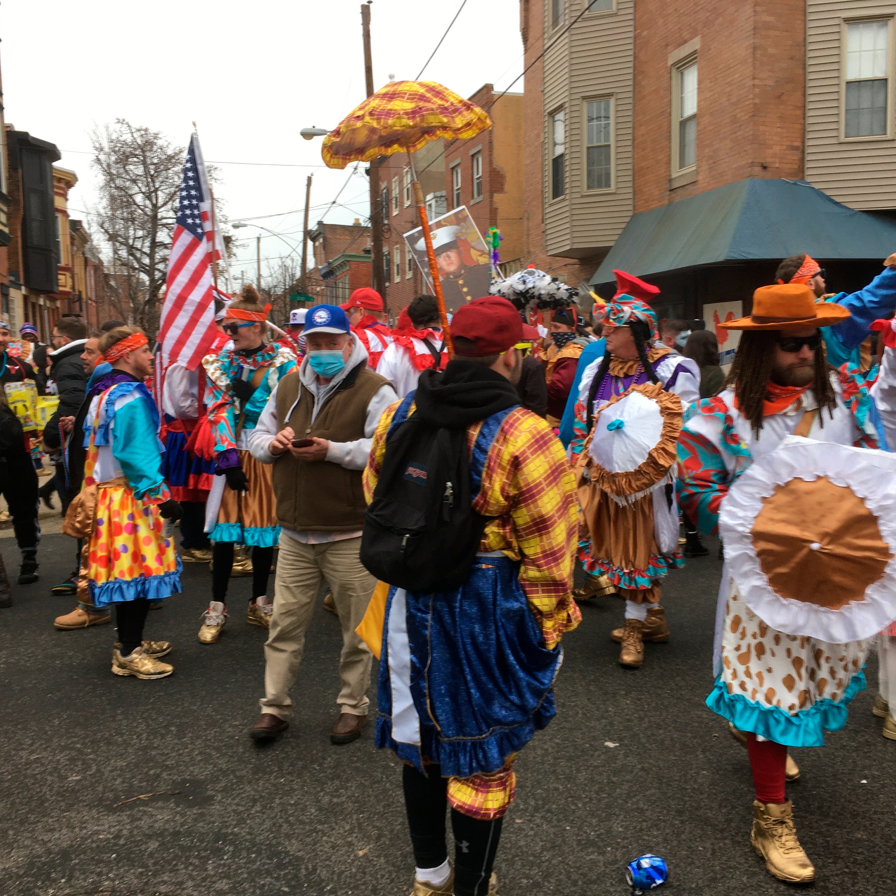 Defiant Mummers prop by South Philly despite cancellation of parade