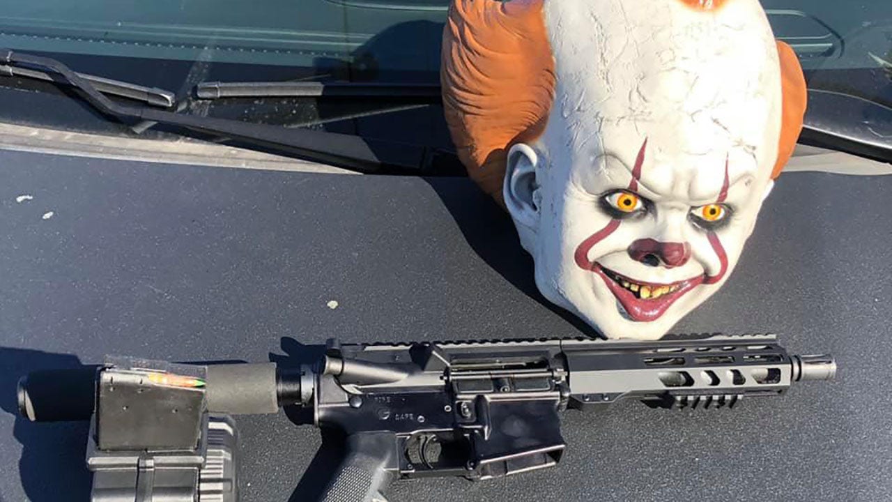 California driver arrested after 'fully loaded AR-15,' 'It' clown mask found in car, police say