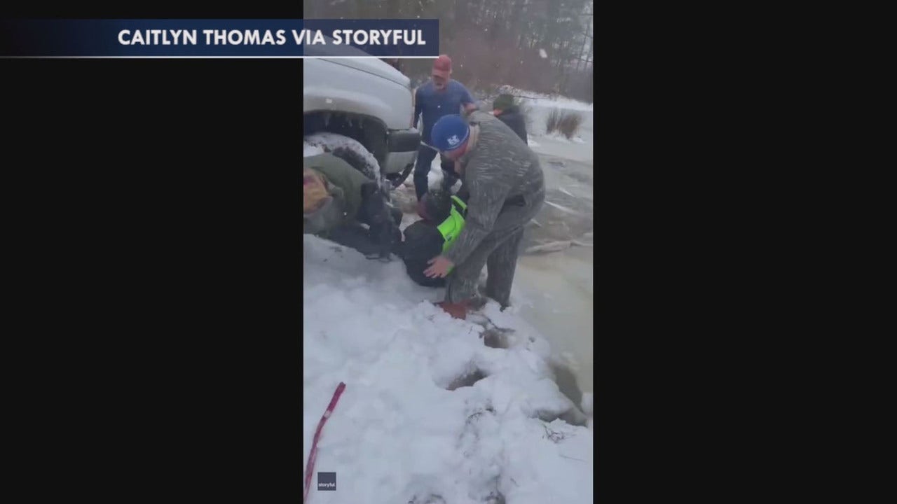 Texas boy rescued from icy pond after being spotted by dog walker