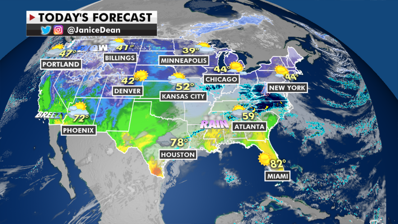 Showers, thunderstorms to move through Southern and Eastern US | Fox News