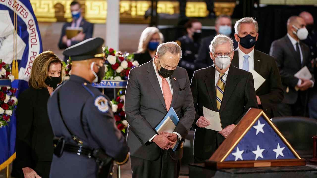 Capitol Police Officer Brian Sicknick is honored at Capitol;  Pray, others show reverence