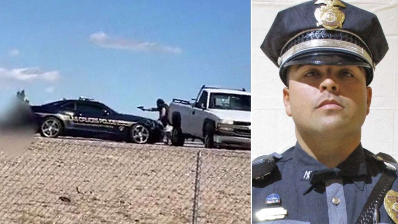 New Mexico police officer gets up, fires back after shot by accused cop killer, video shows