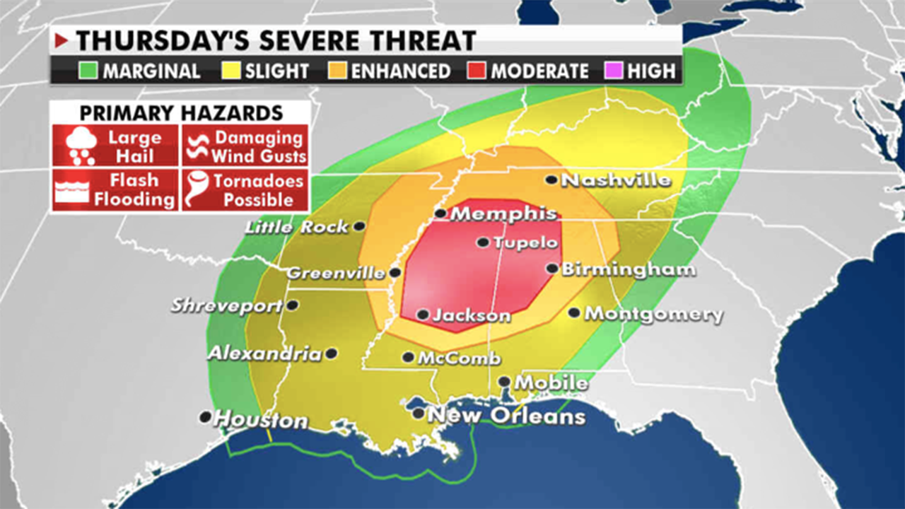 National weather forecast: significant storm systems affect the south