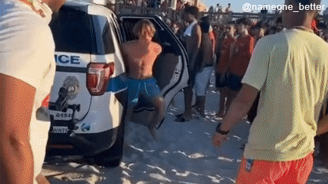 Florida spring breaker flees cop car while handcuffed before police catch up to him, wild video shows