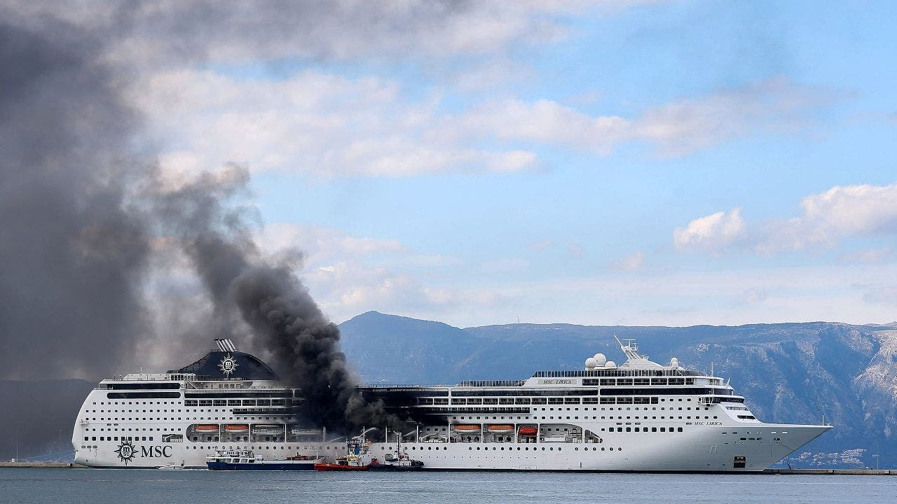 Cruise ship MSC catches fire on the Greek coast