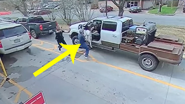 Chick-fil-A customer door-checks suspect fleeing police in drive-thru, surveillance video shows