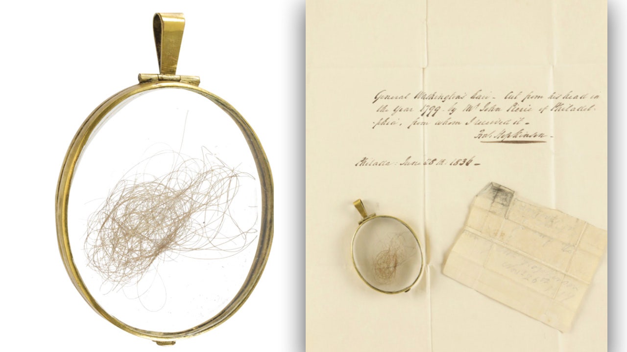 Locket of George Washington's hair from 1799 up for auction