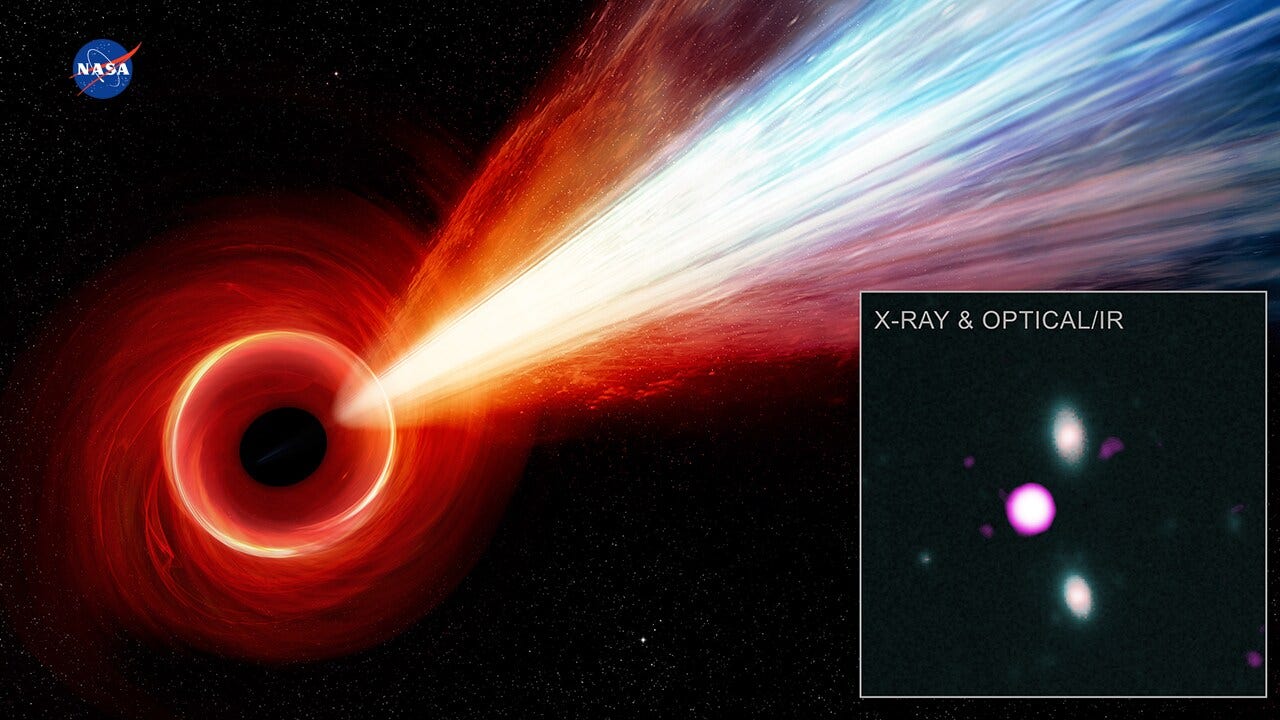 NASA finds evidence that particle beam comes from the black hole in the early universe