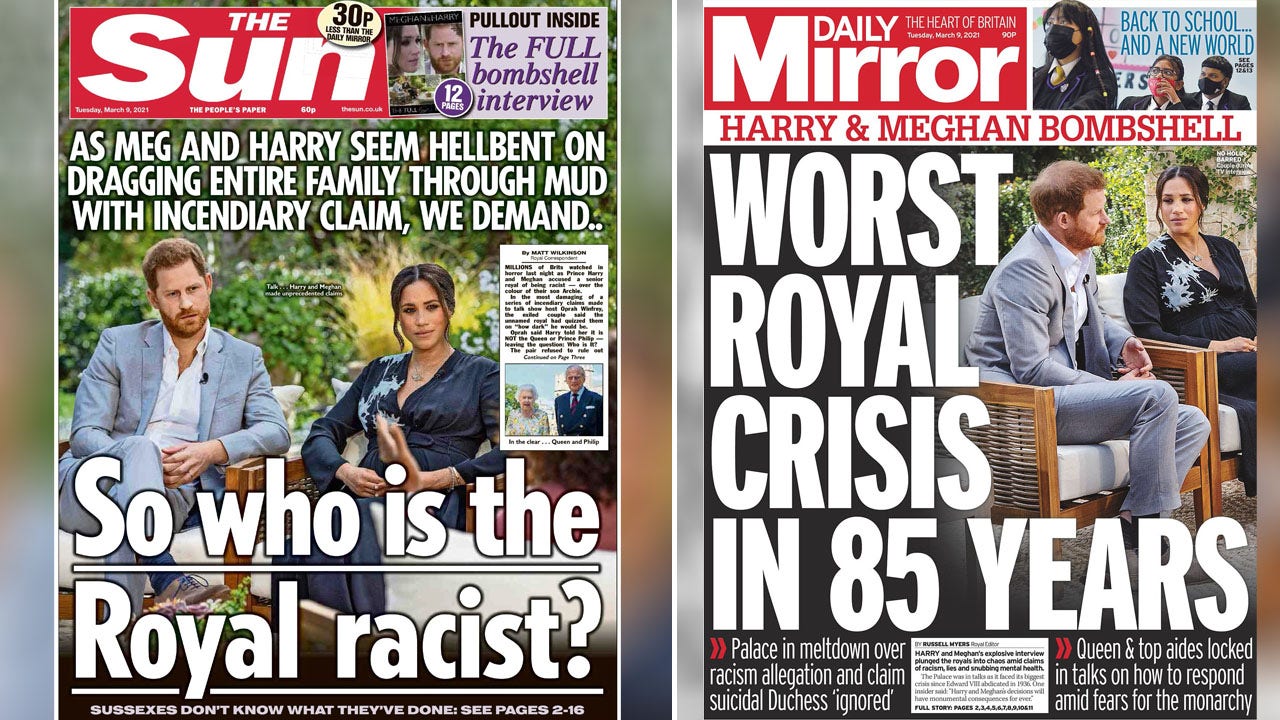 British tabloids hammer fiery fallout as Meghan, Harry send royal family into crisis mode