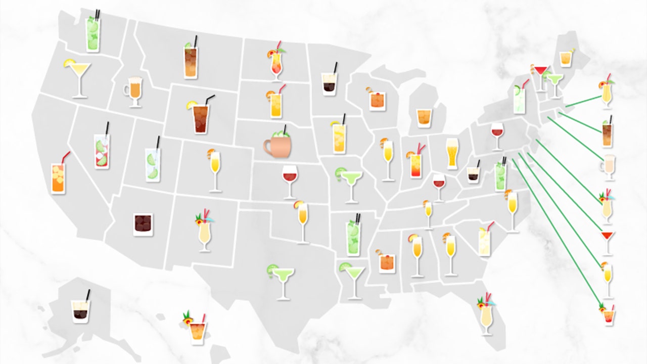 Map reveals most popular cocktails across US during pandemic