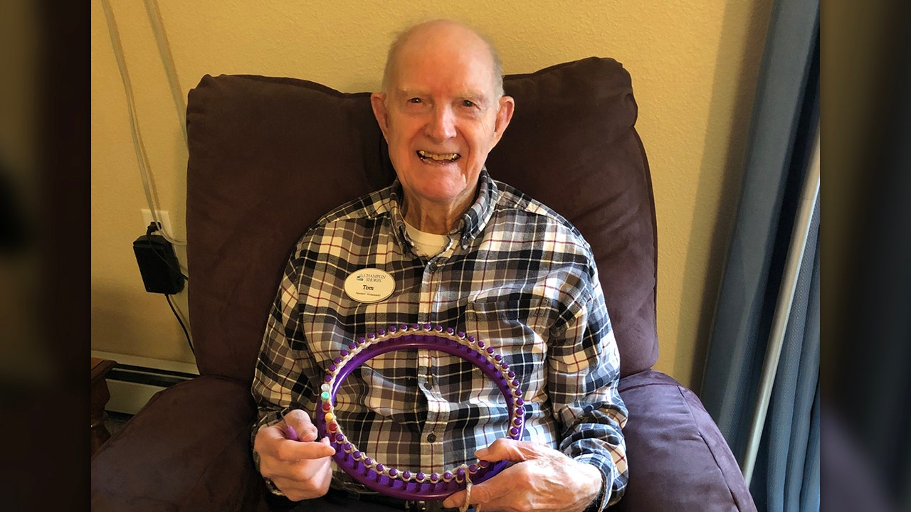 WWII vet knits wool hats during COVID-19 pandemic for Salvation Army