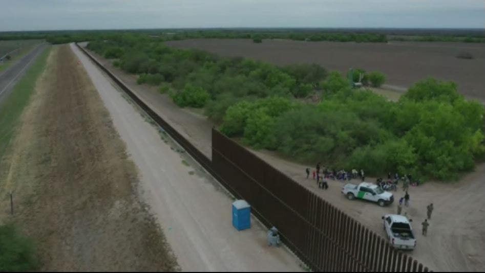 Texas builds makeshift border wall with surprising material